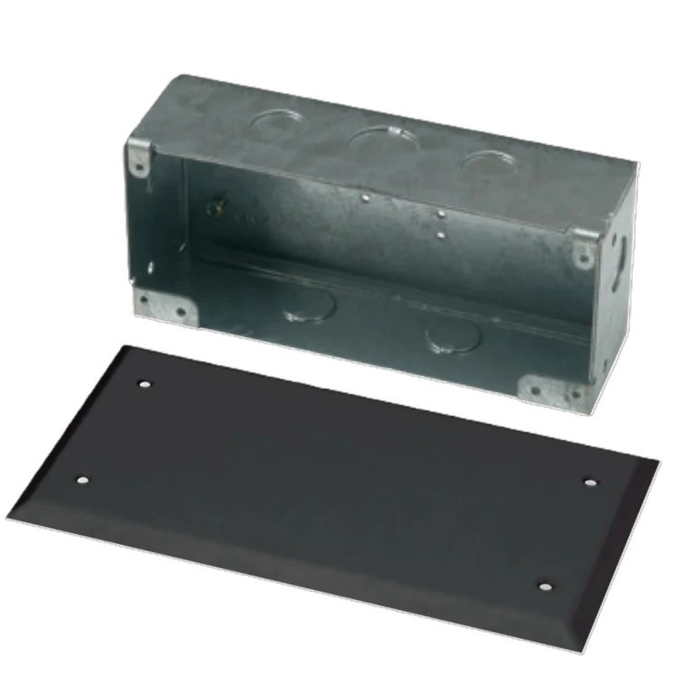 Commscope 1375045-1 Undercarpet Flush Surface Wall Mounting Box and Cover, Black